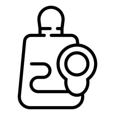 Alışveriş torbası konum ikonu ana hatları vektörü. Haritayı sakla