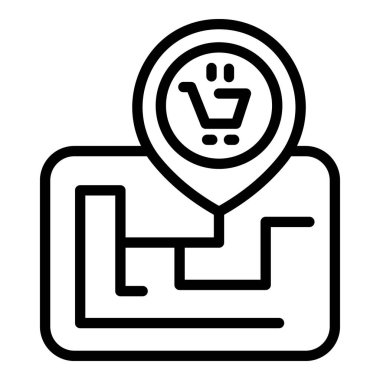 Tablet GPS simgesi ana hat vektörü. Dükkan