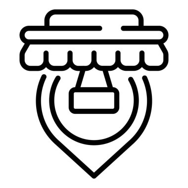 GPS noktası ikon çizim vektörü. Dükkan.