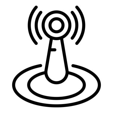 Radyo depolama konumu ikon ana hatları vektörü. GPS süpermarketi