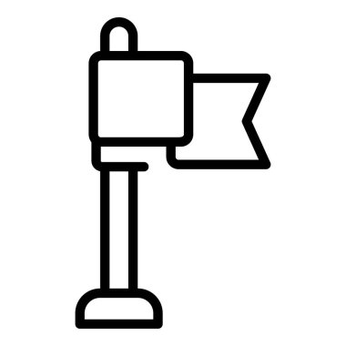 Bayrak noktası simgesi ana hat vektörü. Dükkan haritası