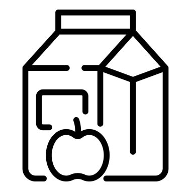 Elma suyu ikonu ana hatları vektörü. Meyve sıçraması.