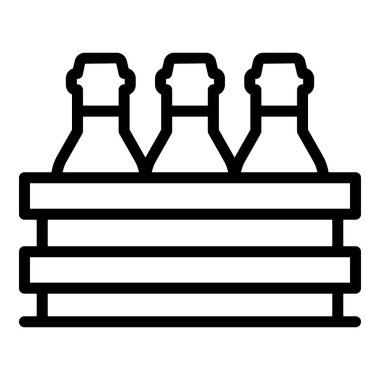 Tahta bira kutusu ikonu ana hatları vektörü. Tank içeceği.