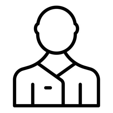 Bakım hemşiresi ikon ana hatları vektörü. Yardım servisi