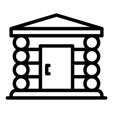 Kulübe bungalov ikonu ana hat vektörü. Ev plajı