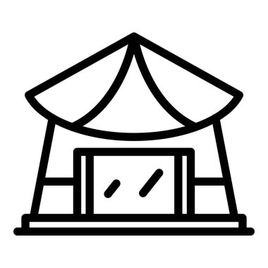 Resort bungalow ikonu ana hat vektörü. Ev plajı