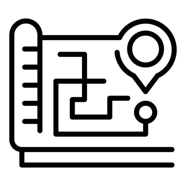 Straat locatie winkel icoon overzicht vector. Pin kaart — Stockvector