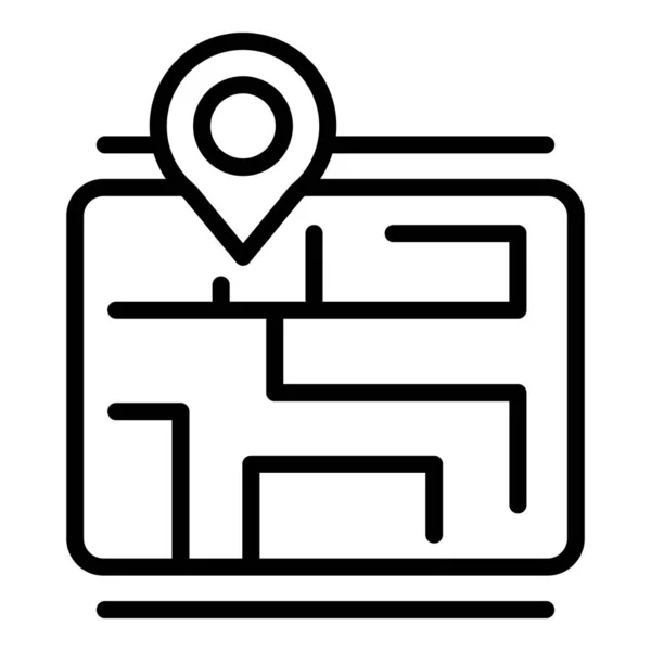 Ikona znacznika online wektor zarysu. Mapa sklepu — Wektor stockowy