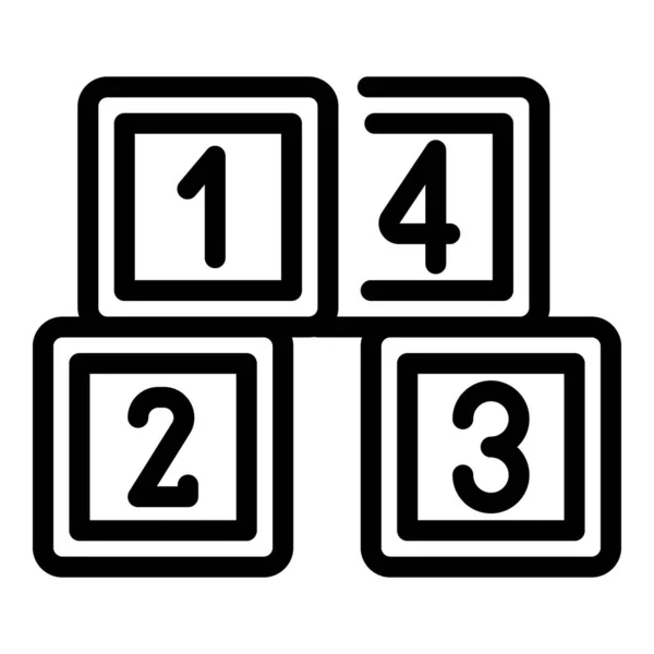 Números cubos icono contorno vector. Cubo de pila — Vector de stock