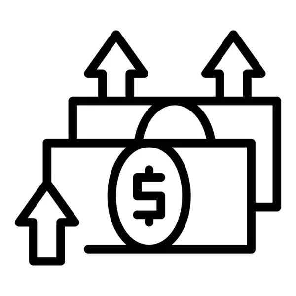 Envie vetor de contorno de ícone de dinheiro. Transferência de pagamentos — Vetor de Stock