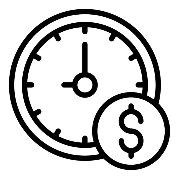 Dinheiro enviando vetor contorno ícone de tempo. Enviar pagamento —  Vetores de Stock