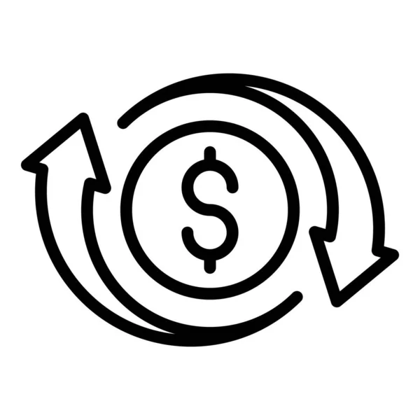 Money convert icon outline vector. Bank app — Stock Vector