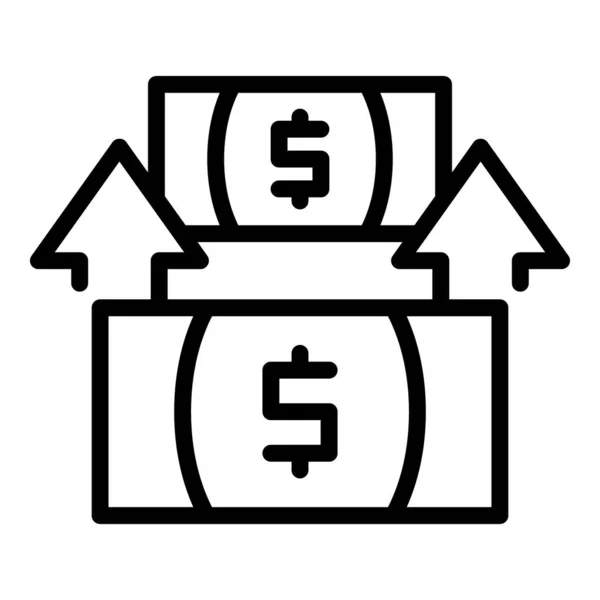 Transferir dinheiro de volta ícone contorno vetor. Crédito telefónico — Vetor de Stock