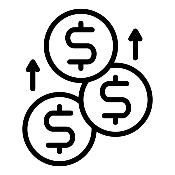Dinheiro enviar vetor de contorno ícone de moeda. Carteira bancária — Vetor de Stock