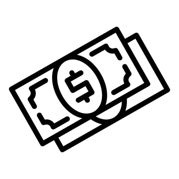 Ikona pieniądza gotówkowego zarys wektor. Aplikacja bankowa — Wektor stockowy