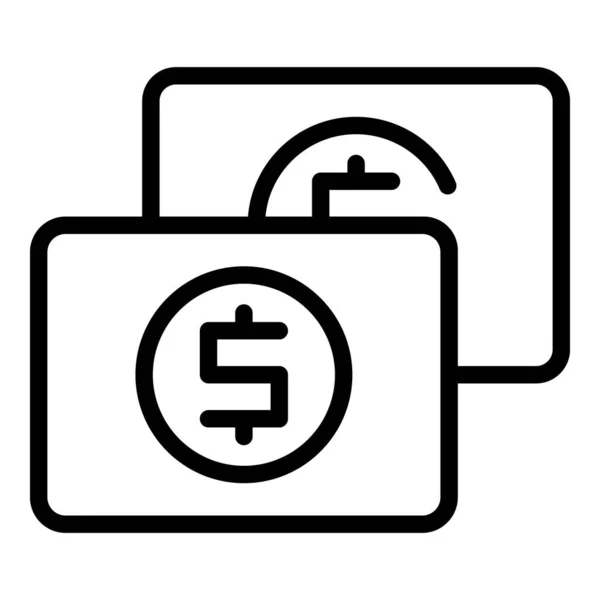 Internetowy czat bankowy ikona zarys wektor. Wysyłanie płatności — Wektor stockowy