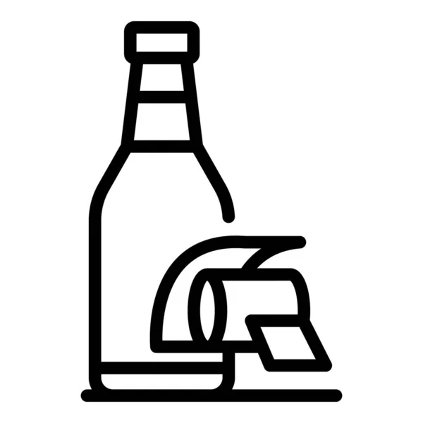 Beer bottle factory icon outline vector. Tank drink — Stock Vector