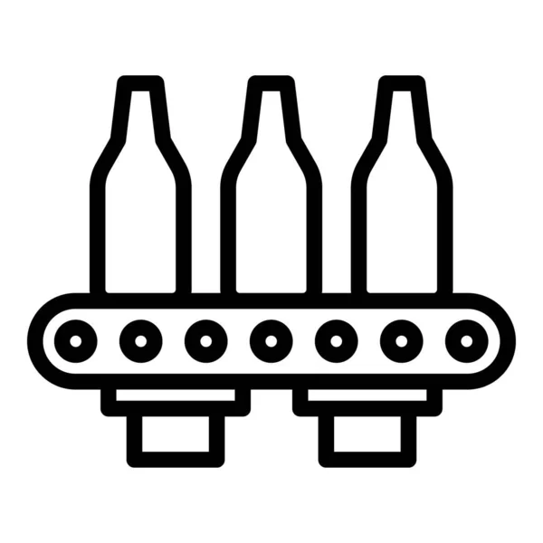 Cerveza proceso línea icono contorno vector. Tanque de fábrica — Archivo Imágenes Vectoriales