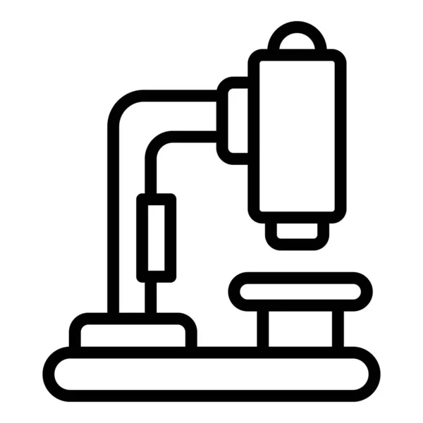 Icono del microscopio contorno vector. Salud de la enfermera — Archivo Imágenes Vectoriales