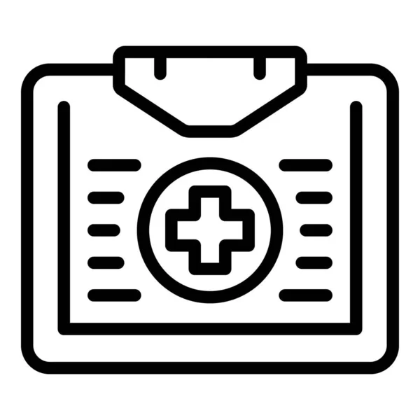 Φορητό εικονίδιο περιγράμματος κιτ πρώτων βοηθειών. Βοήθεια φροντίδας — Διανυσματικό Αρχείο