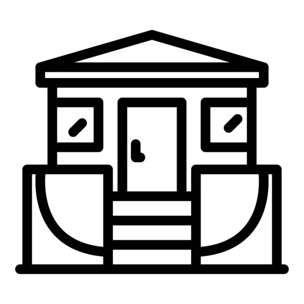 Przednia ikona bungalowa wektor zarysu. Wakacje — Wektor stockowy
