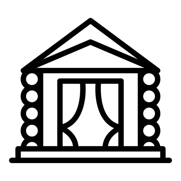 Vecteur de contour minimal de l'icône du bungalow. Chalet resort — Image vectorielle