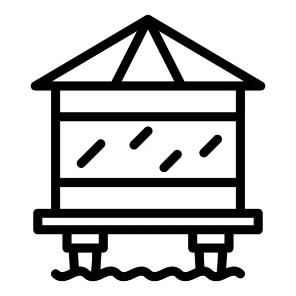 Гавайская вилла иконка вектор. Пляжное бунгало — стоковый вектор