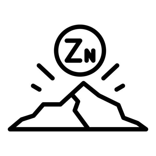 Вектор контура минеральной иконы цинка. Витамин zn — стоковый вектор