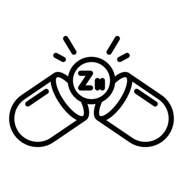 Zinkkapsel Symbol Umrissvektor. Vitaminfutter — Stockvektor