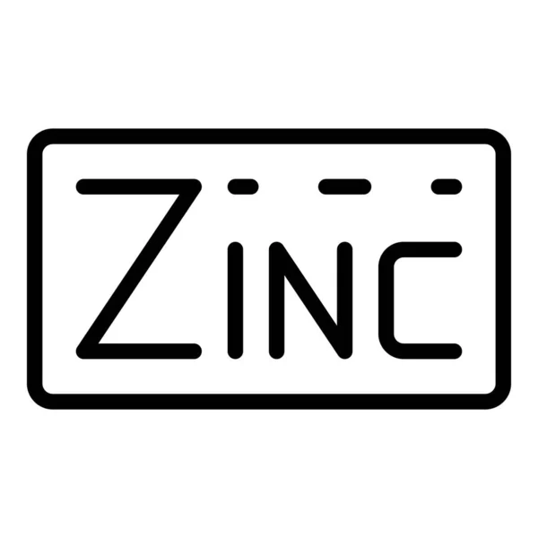 Zink-Banner-Symbol Umrissvektor. Zn-Ernährung — Stockvektor