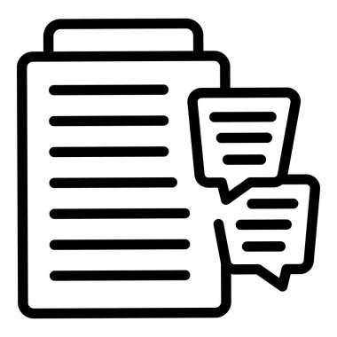 Sohbet kağıt işi simgesi ana hatlı vektör. Halk çözümü