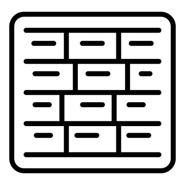 Duvar tuğlası ikon ana hat vektörü. İşçi yapısı