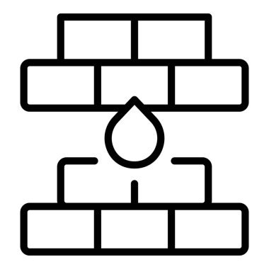 Beton duvar tuğlası ikonu ana hat vektörü. Taş tabakası