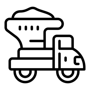 Kamyon havan topu ikonu ana hat vektörü. Tuğla duvar