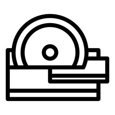 Alçıpan dairesel testereli ikon ana hatlı vektör. Sıva çimento