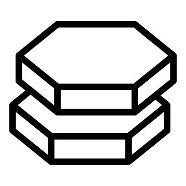 Taş tahta ikonu ana hat vektörü. Yapı alçıpan