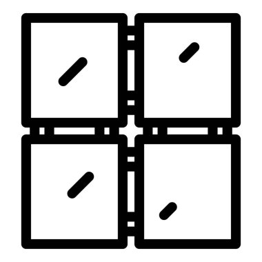 Yapım alçıpan simgesi ana hatları vektörü. Alçı duvar.