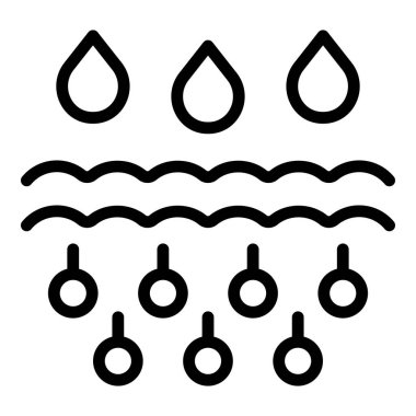 Serum kremi ikon ana hatları vektörü. Kolajen cildi