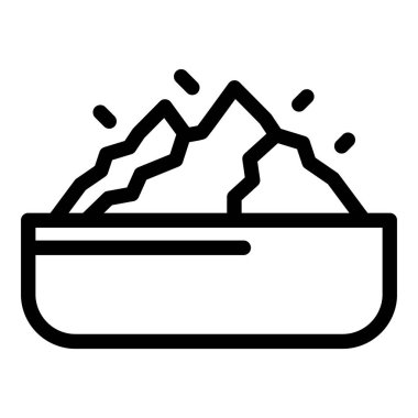 Soya yemek ikonu ana hatları vektörü. Vejetaryen