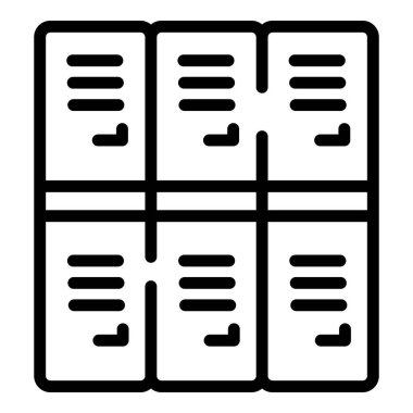 Üniversite dolap ikonu ana hatları vektörü. Öğrenim binası