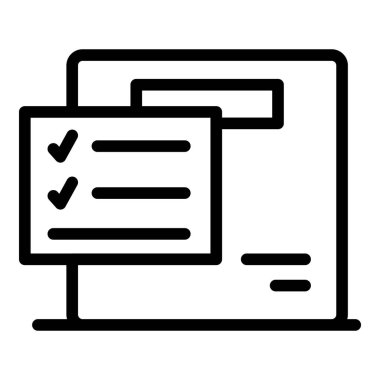 Veri simgesi ana hatlı vektörü sırala. Araba işi.