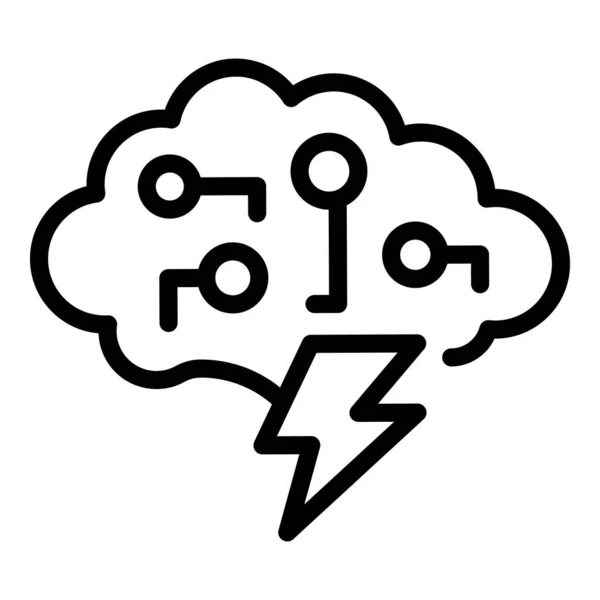 Storm data moln ikon skissera vektor. Uppgifter om information — Stock vektor