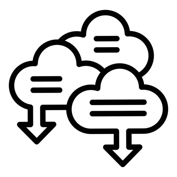 Data cloud business icon outline vector. Équipe de bureau — Image vectorielle