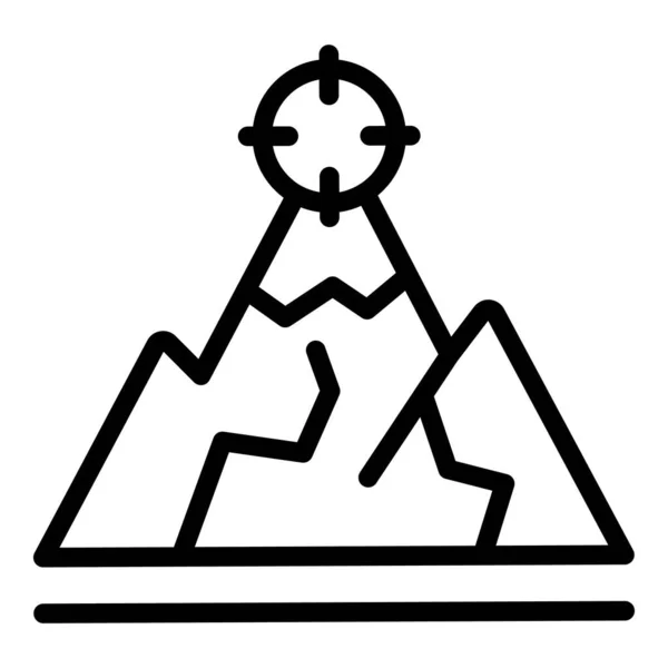 Negocio icono de destino de montaña esbozar vector. Oficina del equipo — Archivo Imágenes Vectoriales