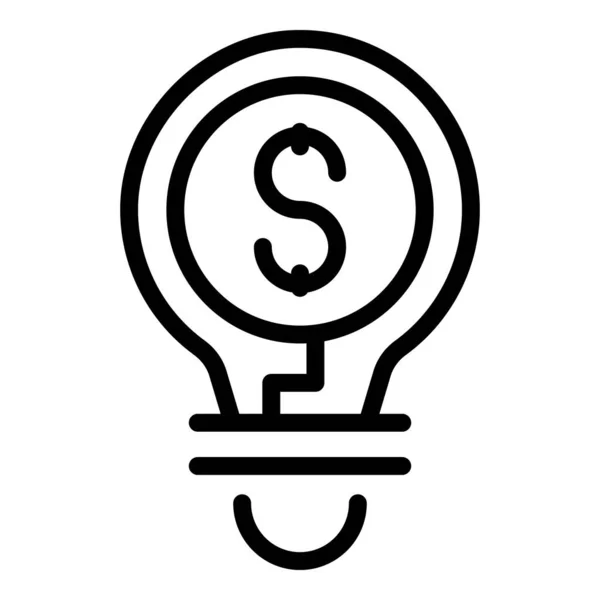Bulb money idea icon outline vector. Office team — Stock Vector