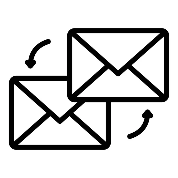 Senden Sie den Umrissvektor des E-Mail-Symbols. Cross-Delivery — Stockvektor