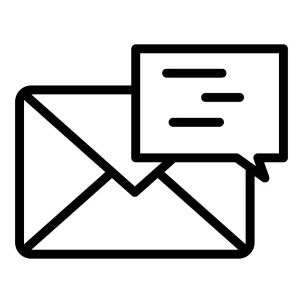 Chat mail icône contour vecteur. Poste smm — Image vectorielle