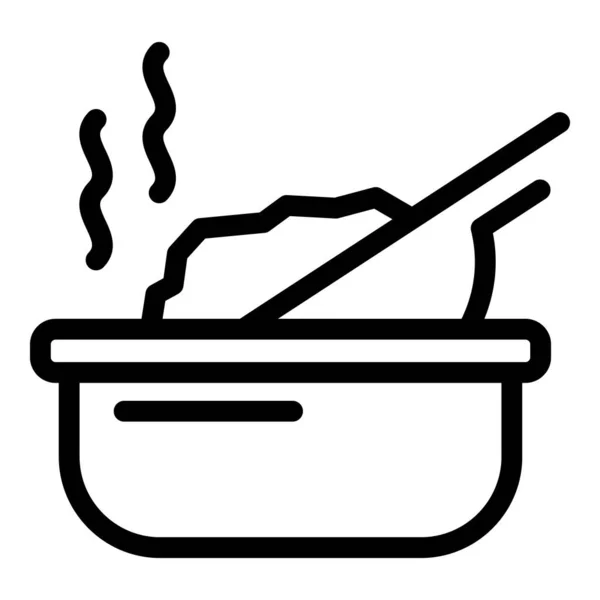 Вектор контуру піктограми гарячої їжі. Альтернативна їжа — стоковий вектор