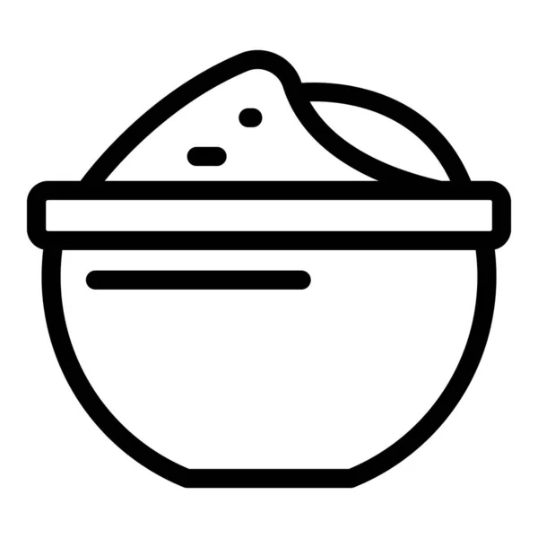 Icono de alimentación alternativa contorno vector. Comer coco — Vector de stock