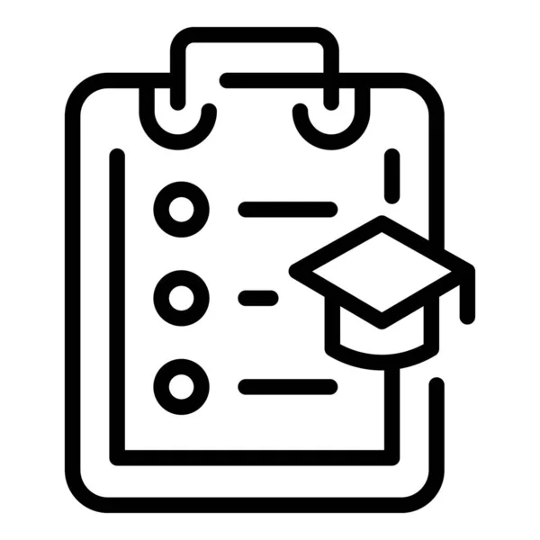 Universiteitslijst pictogram schets vector. Boekonderwijs — Stockvector